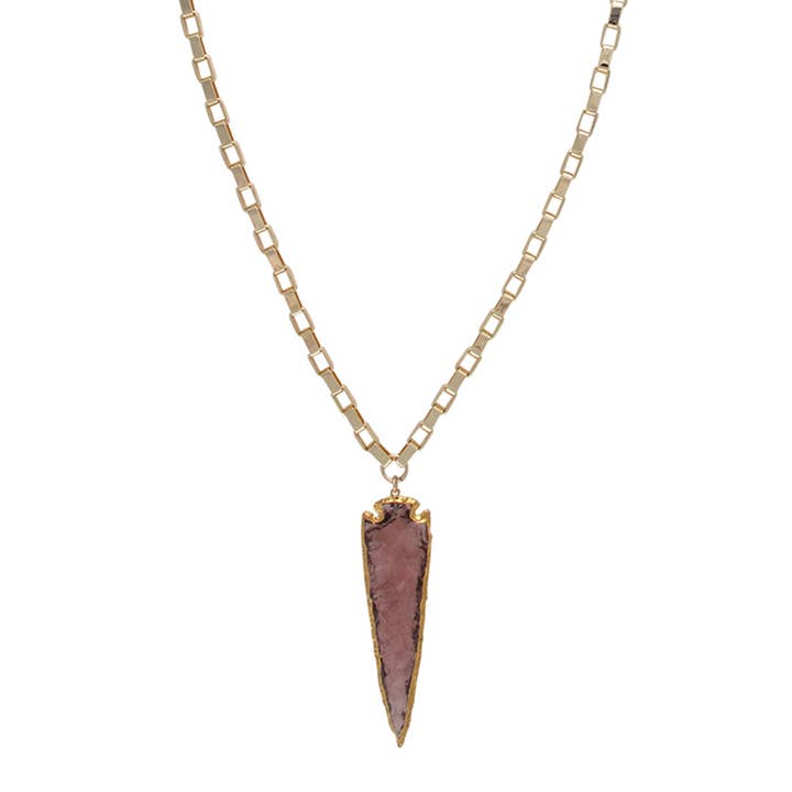Amethyst Crystal in Gold Foil Spike Necklace for wholesale by Cielo Moon x Devon Leigh