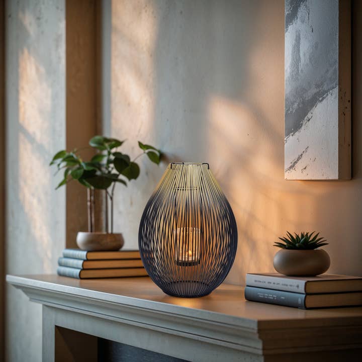 Decozen - Wholesale Candle Holder - Black and Gold Candle Holder Lantern4