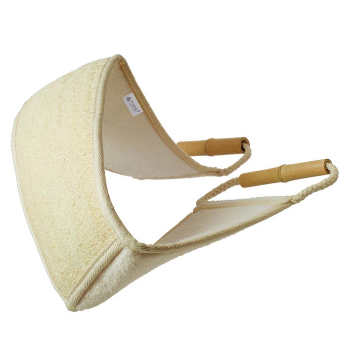 Bamboo & Loofah Exfoliating Back Strap for wholesale by Hydréa London
