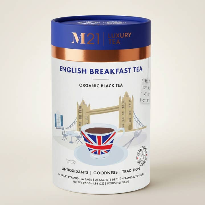 Chá Preto de Luxo Pequeno-Almoço Inglês | Canadiano | 24 unid. por atacado de Tega Organic Tea