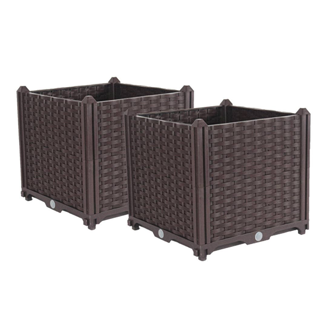 SOGA International Pty Ltd - Wholesale Planter box - SOGA 2X 40cm Raised Planter Box Vegetable Herb Flower Outdoor Plastic Plants Garden Bed0