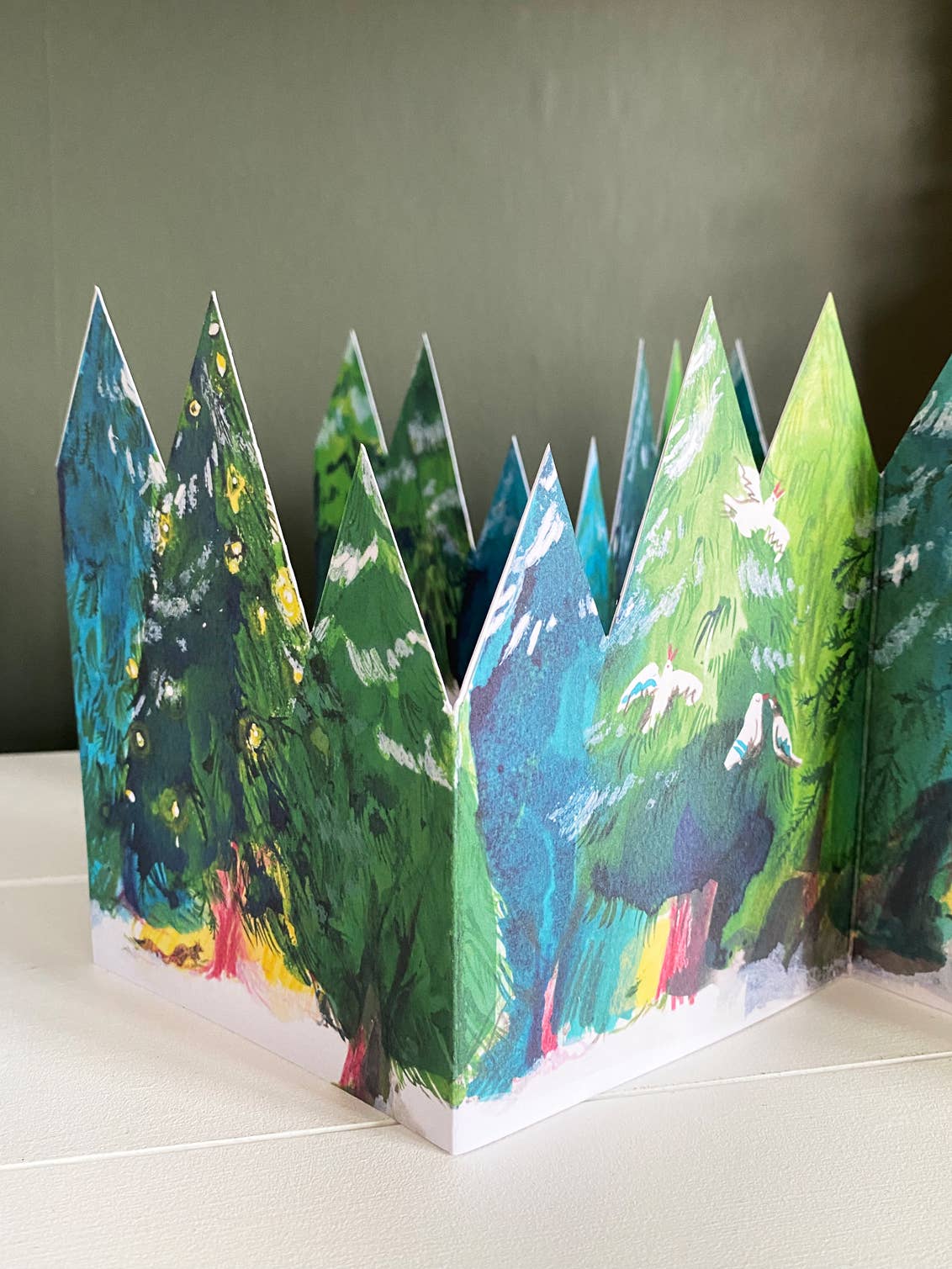 Esther Kent Design - Vente Cartes de Noël - Carte accordéon finie à la main Forêt Enchantée10