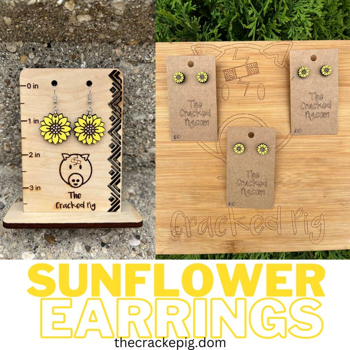 Handpainted Sunflower Earrings | Stainless Steel Hardware for wholesale by The Cracked Pig