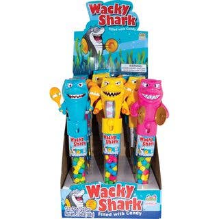 Kidsmania Wacky Shark Candy dispenser, 12ct for wholesale by Grandpa Joe's Candy Shop