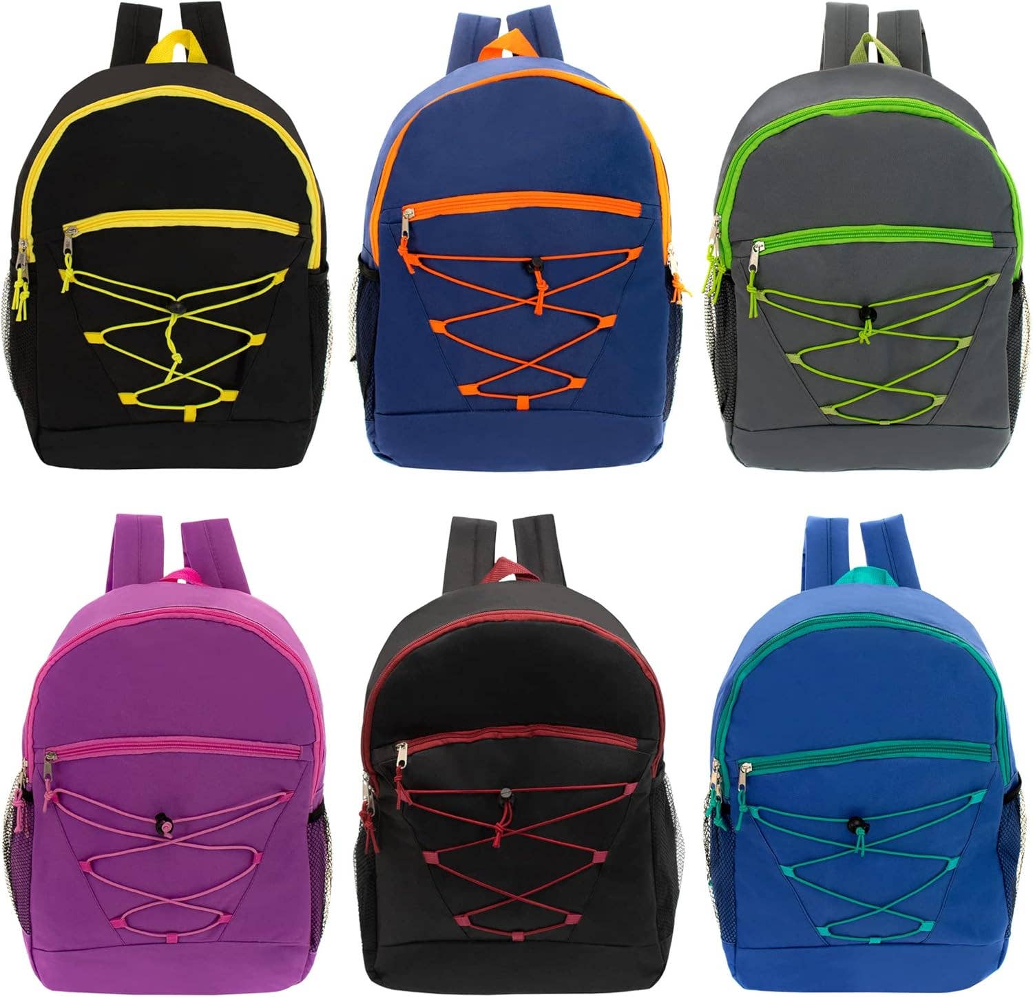 UTN LLC – wholesale Ryggsäck - Barn – Bungee Ryggsäckar – 24-pack, 17", 8 färger, Skolparti0