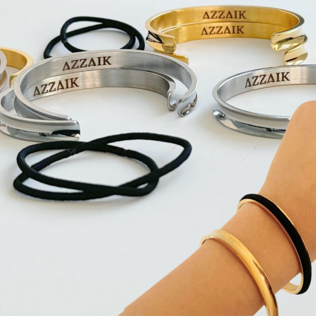 AzzaikJewelry - Wholesale Charm/Dangle Bracelet - Azzaik Signature Hair Tie Holder Cuff | Hair Tie Bracelet5