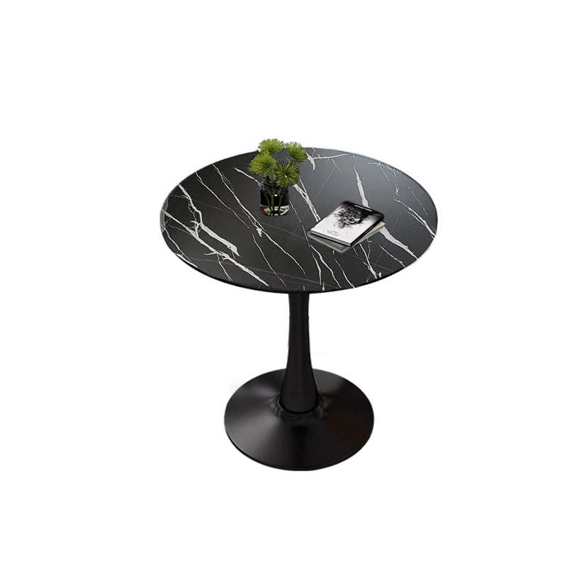 39F Inc. - Wholesale Coffee Table - Modern 24" Round Black Marble Dining Table with Metal Base6