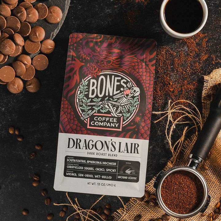 Bones Coffee Company - Wholesale Coffee Beans - Dragon's Lair Coffee | 5lb Bulk | Whole Bean & Ground2
