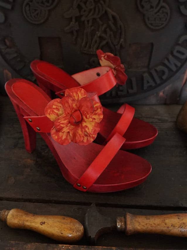 Mario Doni - Wholesale High Heels - Women's - Women's Clog in Vegetable-Tanned Leather, Wooden Clogs Heel #3