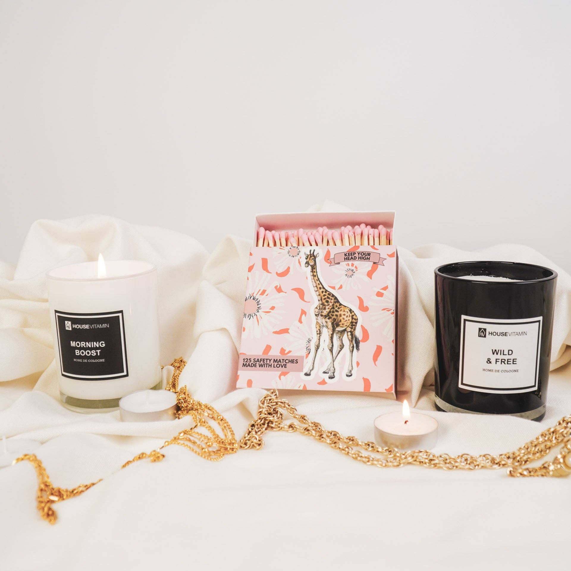 Housevitamin bv - Wholesale Match Holder - Matchbox - Lucifer Box Giraffe- Pink - 11x11x3cm4