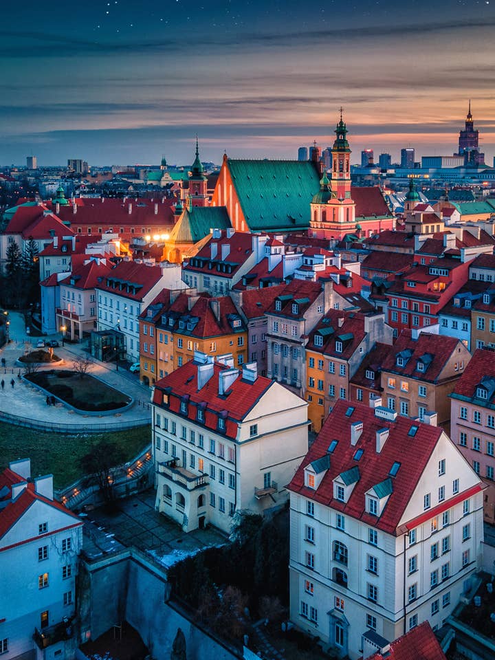 Warsaw Poster - The Dusk over the Old Town for wholesale by Posters & Puzzles