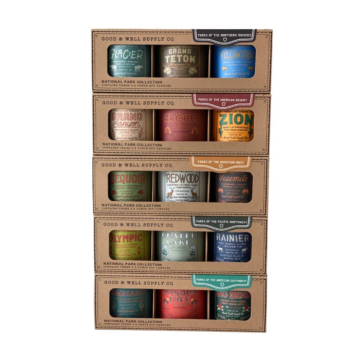 Good & Well Supply Co. - Wholesale Jar/Filled Candle - National Parks of the American Southwest Mini Candle Set