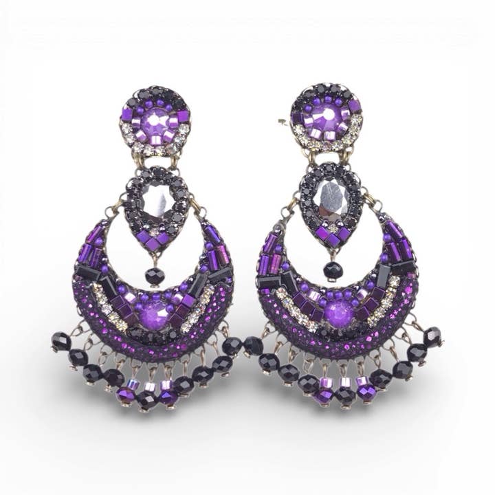 DARK MOV crystal earrings for wholesale by melizijewelry