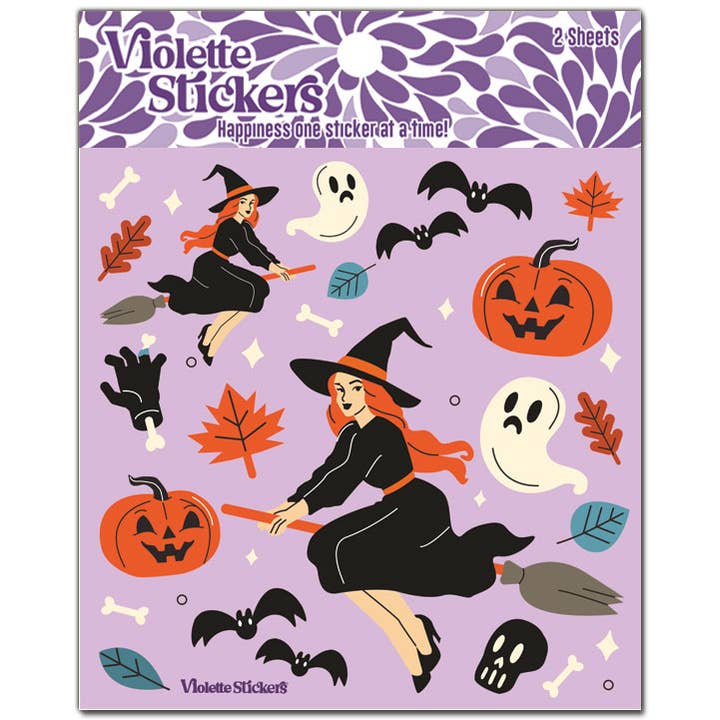 Violette Stickers - Wholesale Sticker - K367 Purple Witch