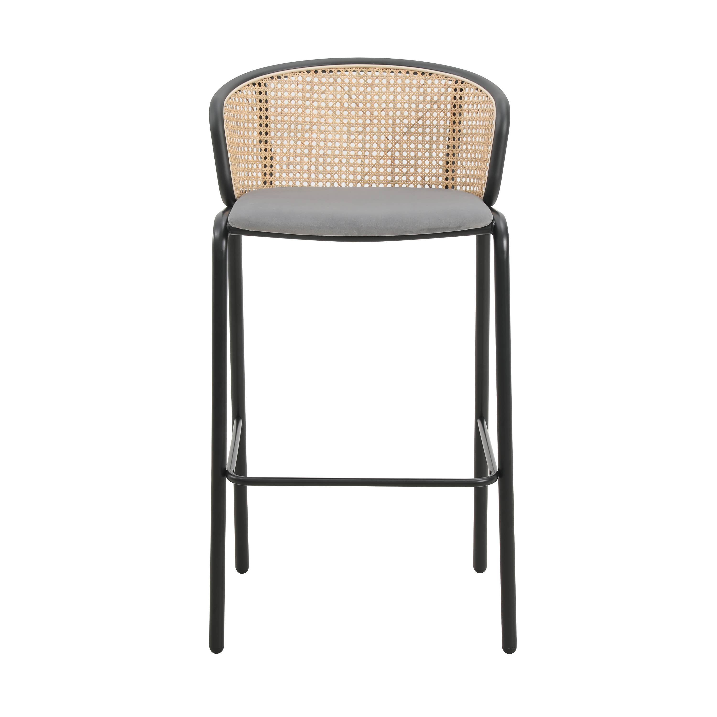 LeisureMod - Wholesale Stool - Ervilla Modern Fabric Upholstered Low Back Bar Stool12