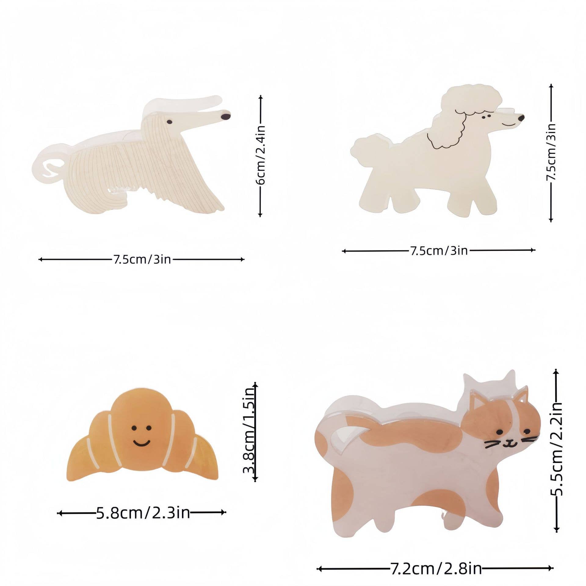 SoapElenGlen – wholesale Hair clip – Women’s – Cute Animal & Croissant Shaped Hair Claw Clip4