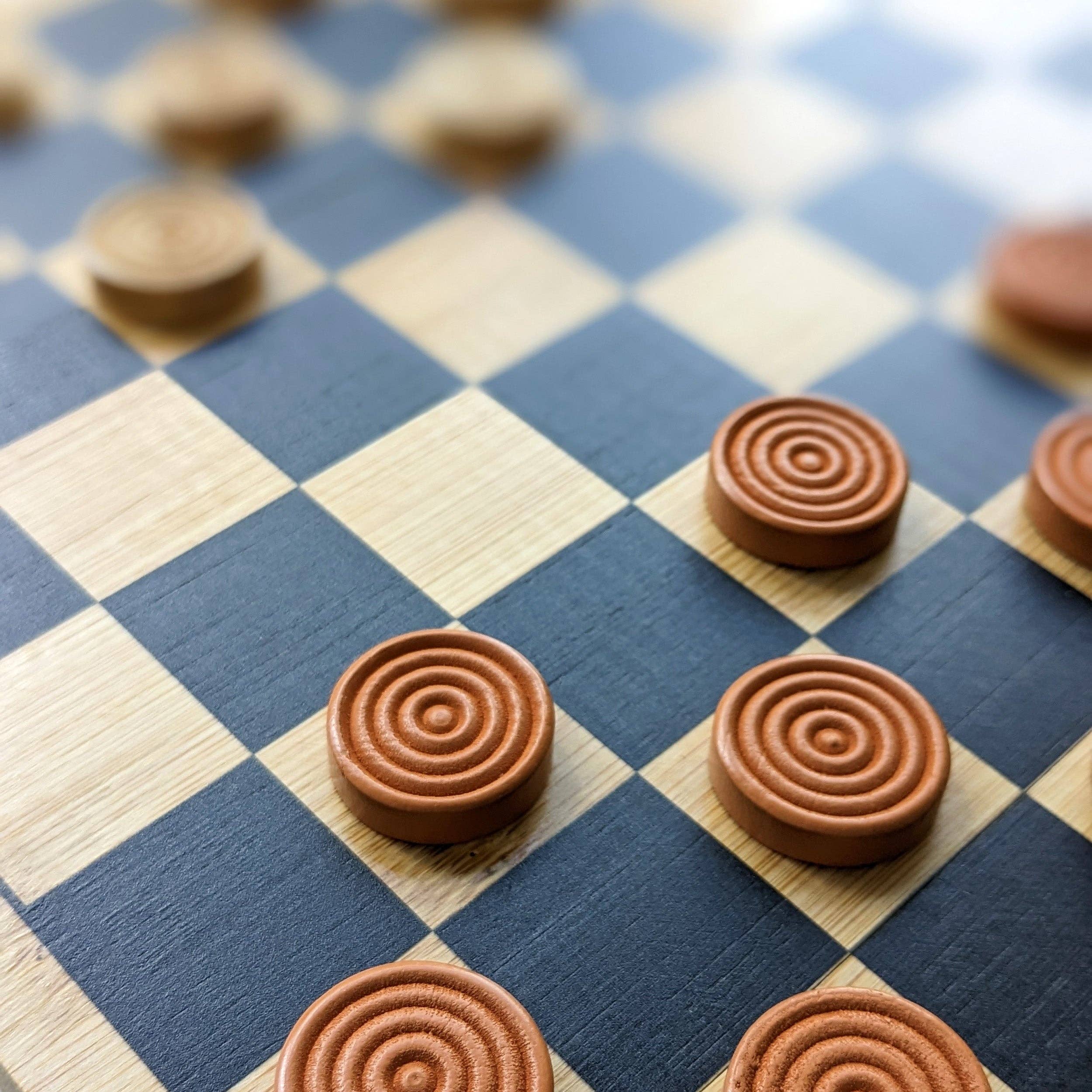 Robert Frederick Ltd – Jogo de tabuleiro por atacado – Conjunto de Damas de Bambu - Feito com Materiais Sustentáveis5