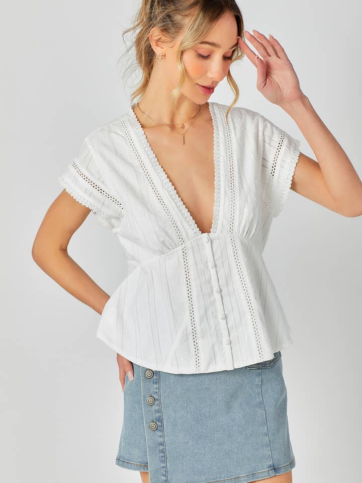 BABY PINK – Engroshandel Strikket top - Dame – Blondekombination Peplum Top13