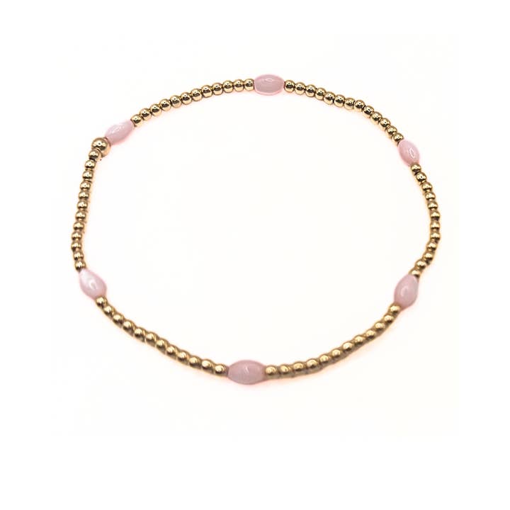 erin gray - Wholesale Beaded Bracelet - The Aspen Bracelet in Pink Opal
