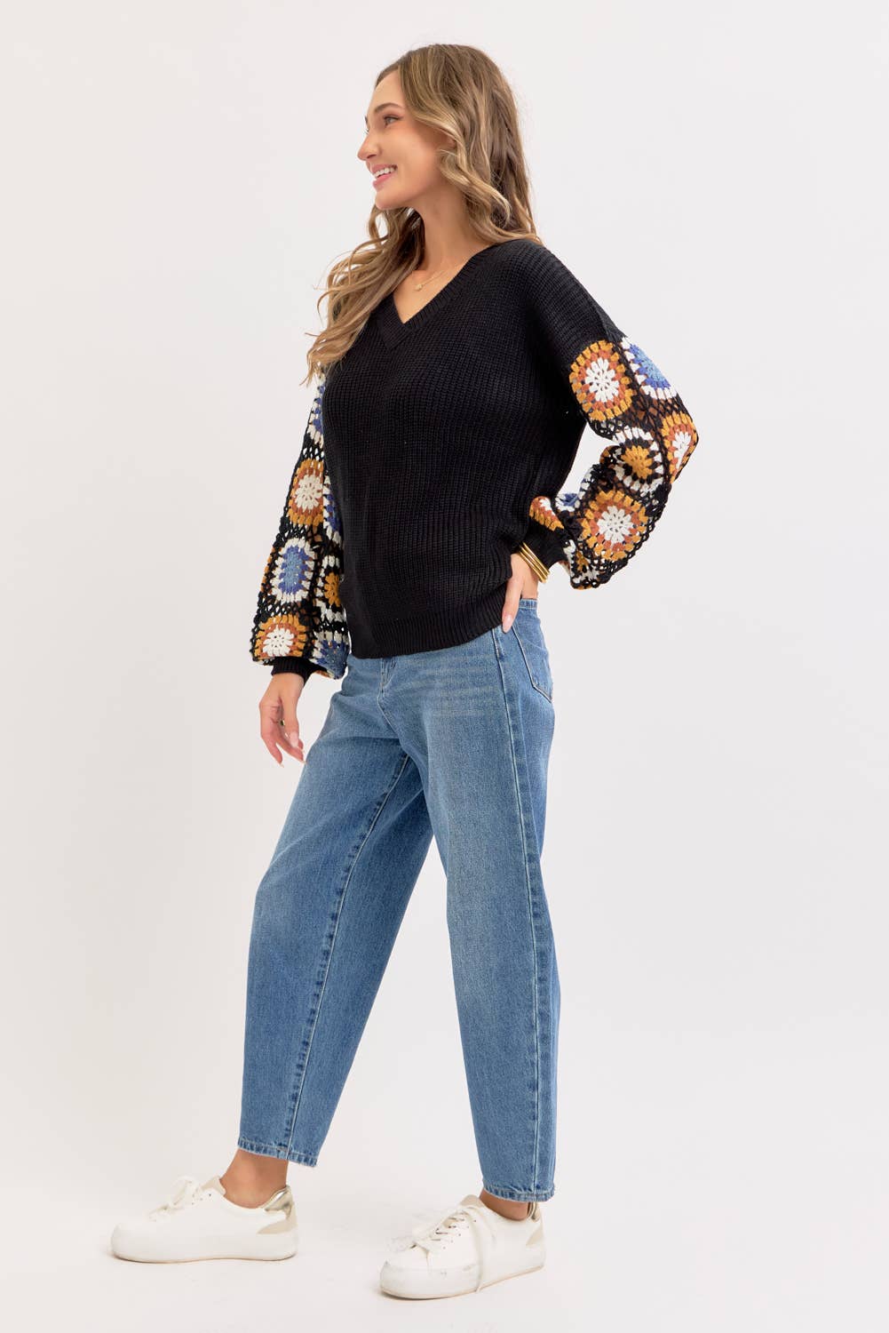 Sweet Lovely by Jen - Wholesale Knit Sweater - Women's - CROCHET PATCHWORK SWEATER17