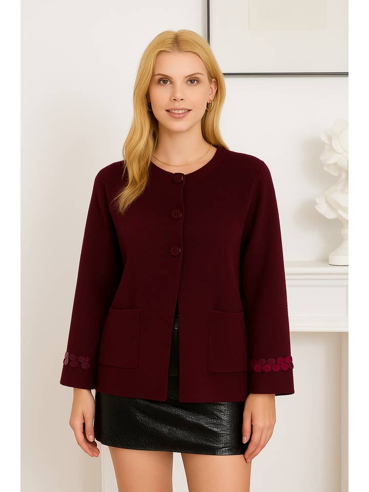 Lucy Sparks - Wholesale Cardigan – Women’s - SOFT KNIT CARDIGAN WITH LARGE SEQUINS ON CUFFS2