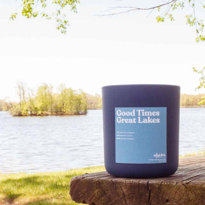 Good Times Great Lakes - 13 oz Double Wick Soy Candle for wholesale by Cellar Door Bath Supply Co.