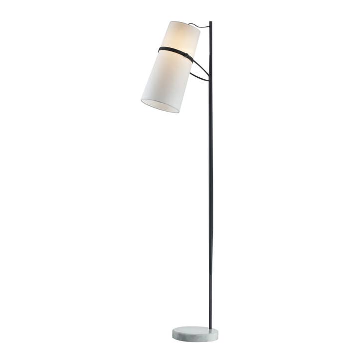 Banded Shade 70'' High 1-Light Floor Lamp - Matte Black for wholesale by Atlas Lighting and Home