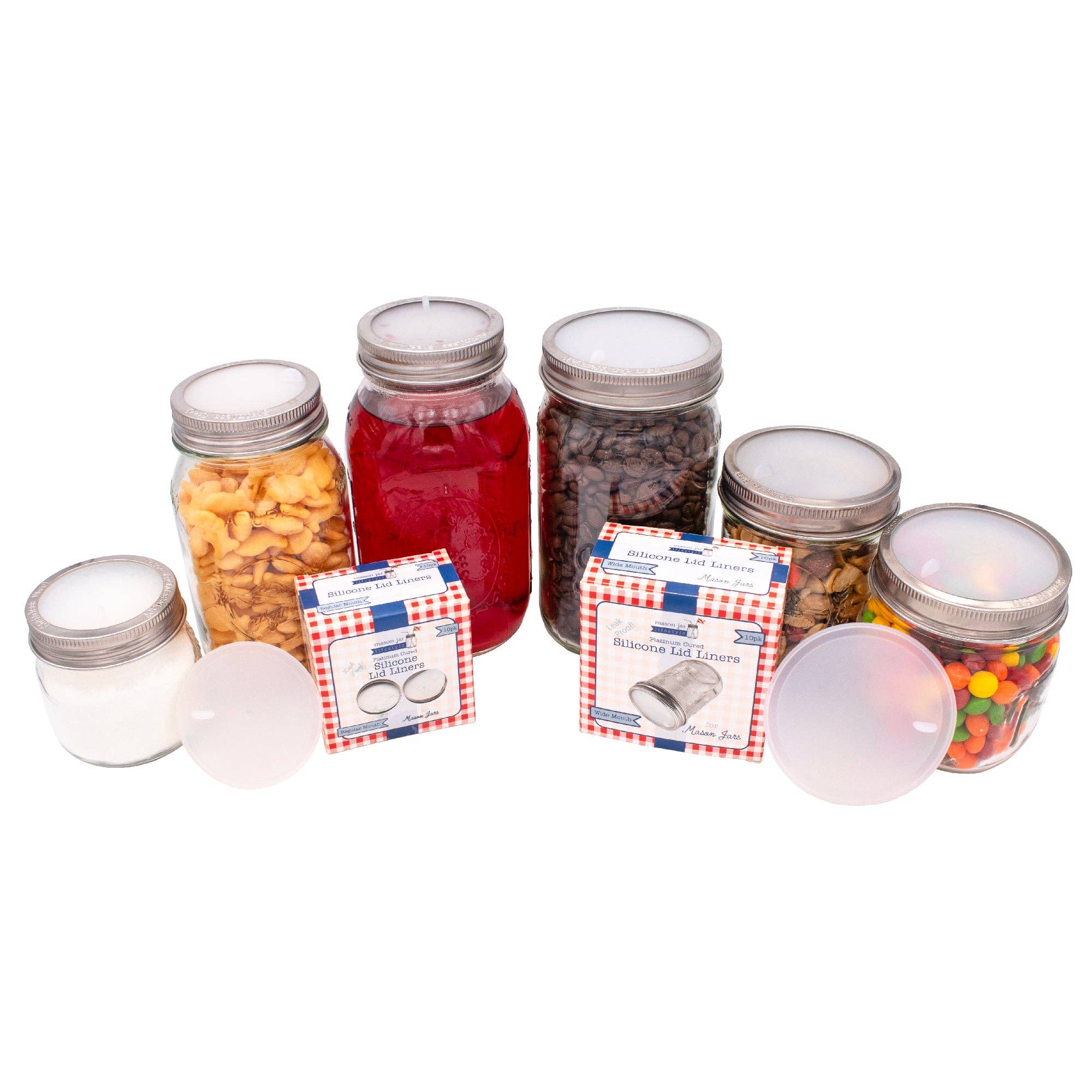 Mason Jar Lifestyle - Wholesale Food Storage Container - Platinum Cured, Leak Proof Silicone Sealing Lid Liners3