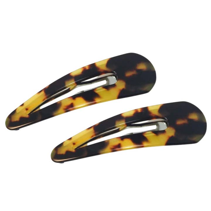 Grandes épingles à cheveux French Amie Clic Clac faites à la main en celluloïd pour femmes (2 pièces) pour la vente par Parcelona