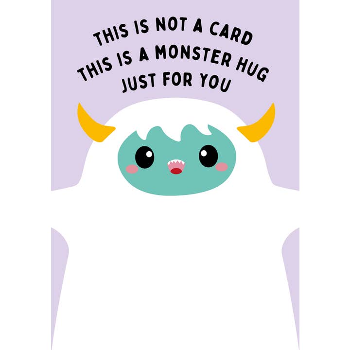 Postcard Monster hug perfect card for a friend for wholesale by Studio Inktvis