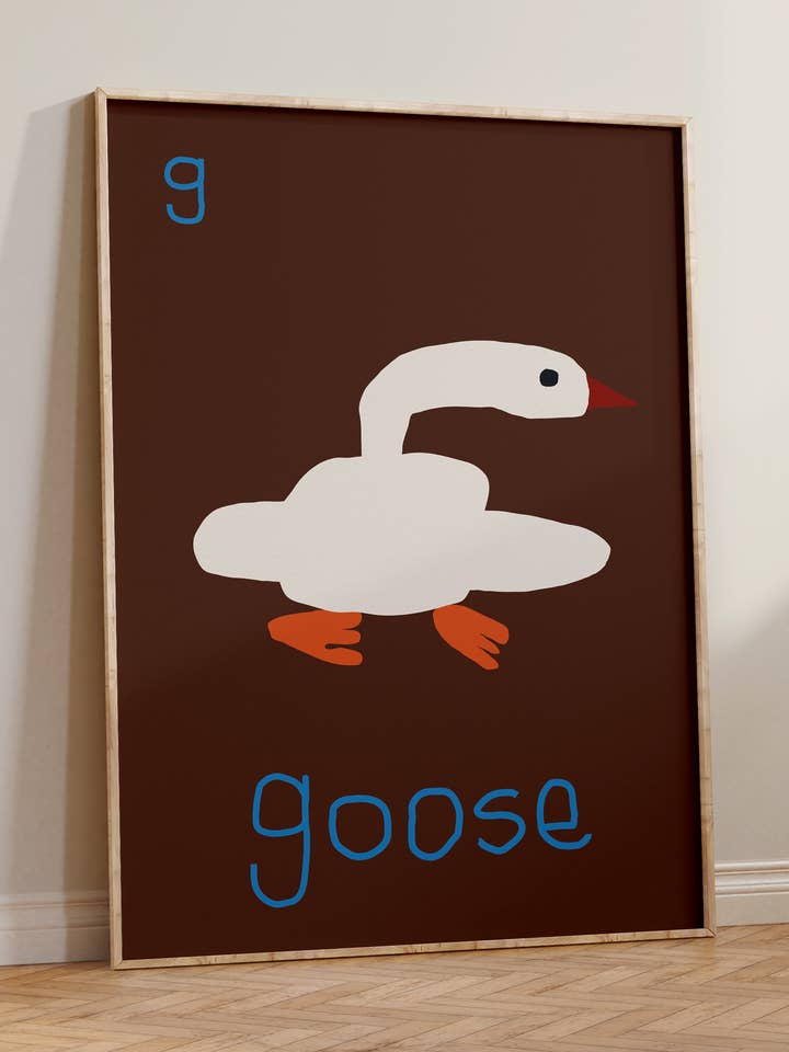 Stampa d'Arte Oca | Stampa Alfabeto Lettera G per la vendita all'ingrosso da parte di Surprise Radish