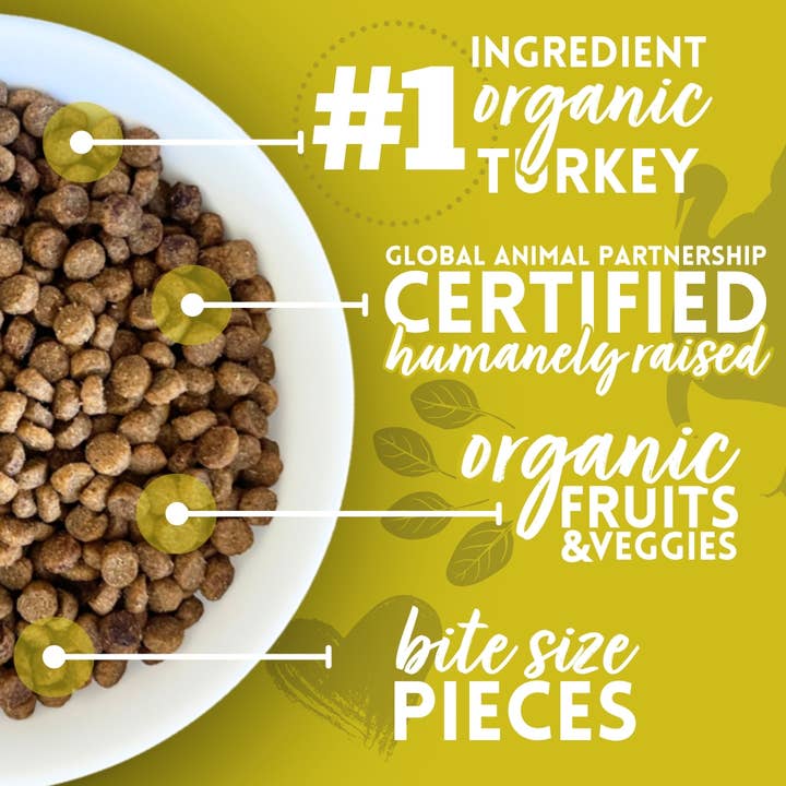Tender & True Pet Nutrition - Wholesale Pet Food - Dog - Organic Small Breed Turkey & Oats Recipe Dry Dog Food, 4lb.