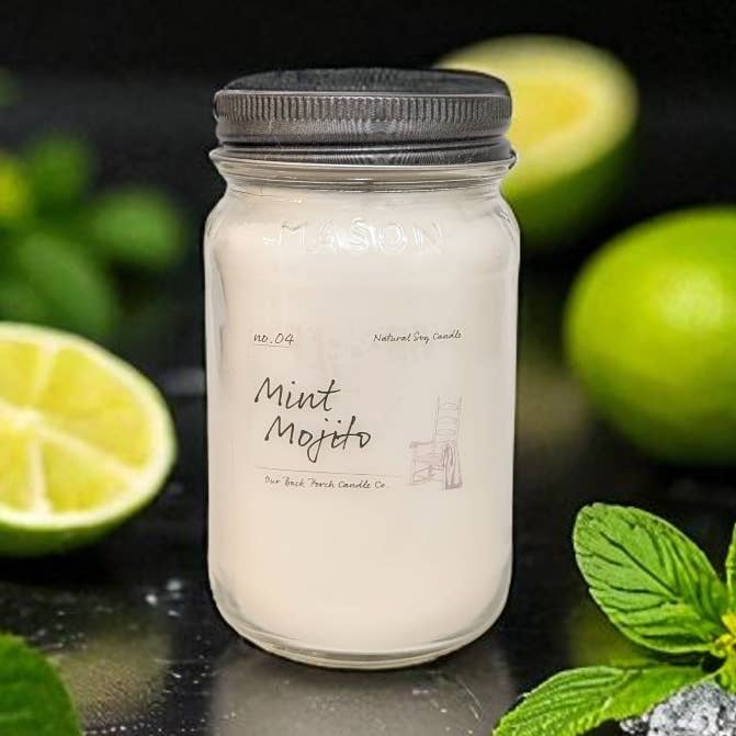 Mint Mojito Soy Candle for wholesale by Our Back Porch Candle Co