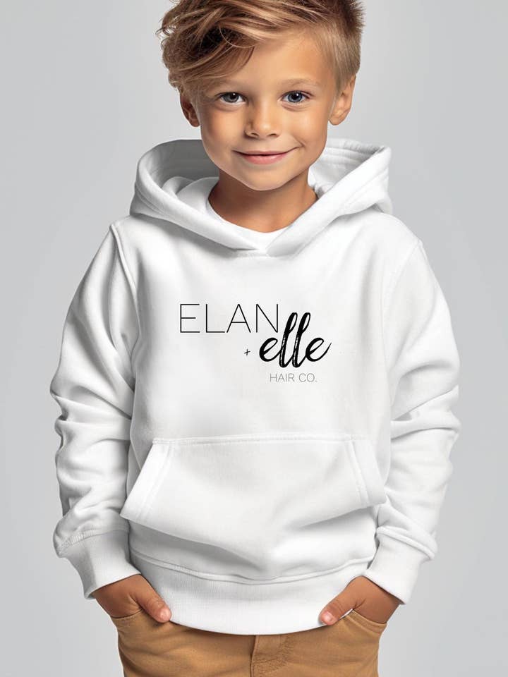 ELAN + Elle Youth Logo Hooded Sweatshirt for Teens for wholesale by 240 Spirit Press