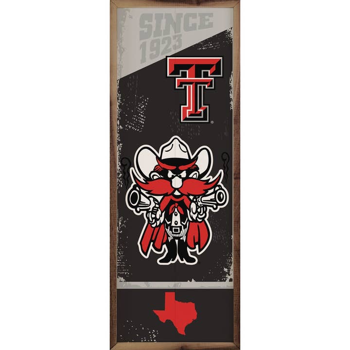 Vertical State Poster Bold Logo Texas Tech University for wholesale by Kendrick Home
