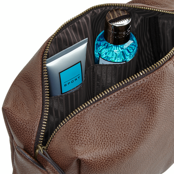 Logo Free Clothing – wholesale Toiletry bag – Unisex – Quadra NuHide® Washbag | 2 Litre Capacity | Faux Leather | Tan or Black | One Size6