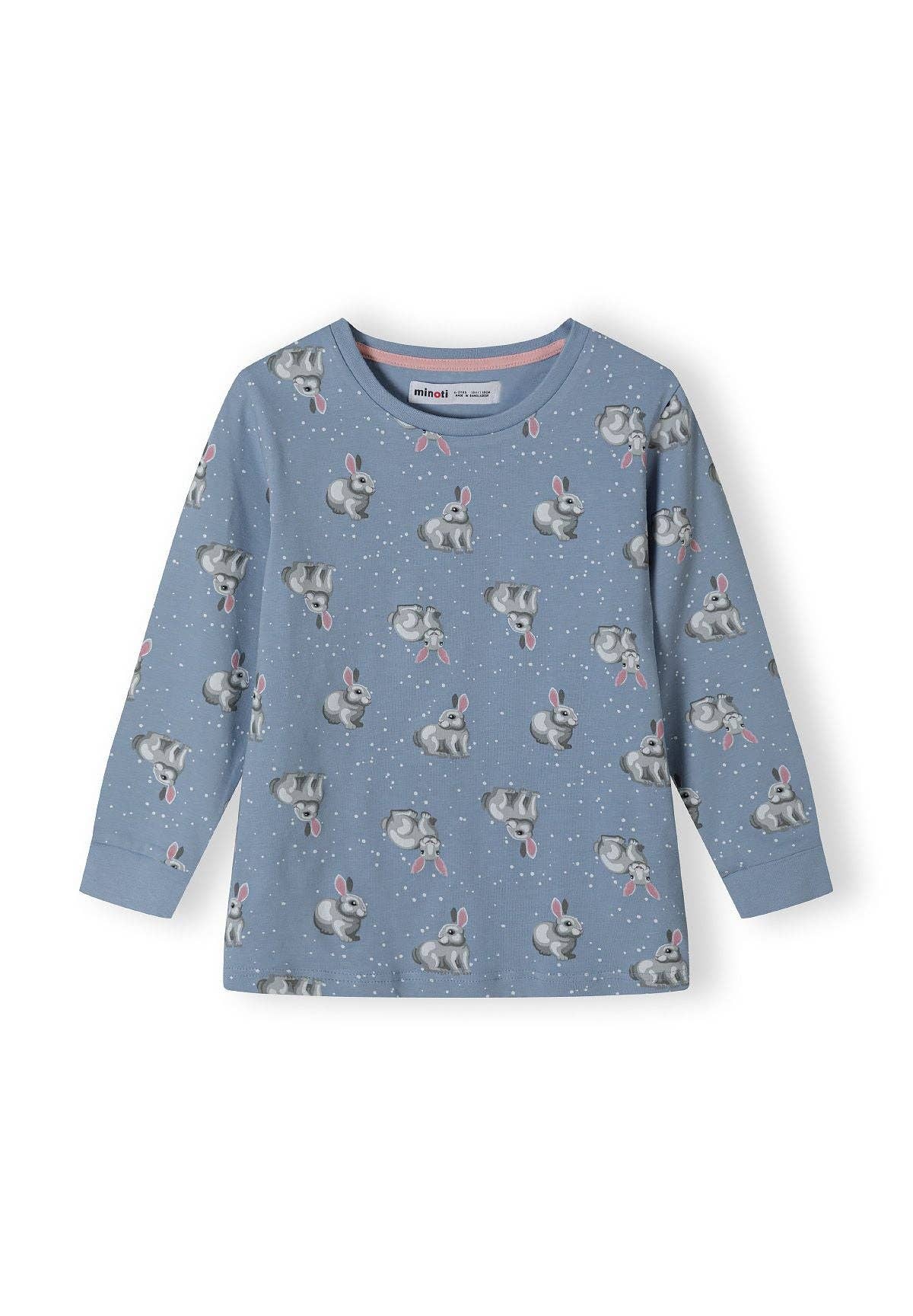 ljusblå Flickor 2-pack långärmade pyjamas med ribbade muddar ljusblå 9m-8y för wholesale på Faire13