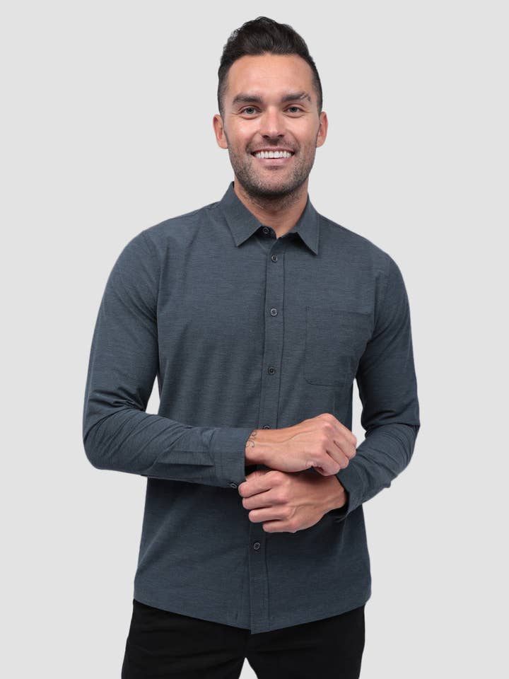 INTO THE AM - Vente Chemise à col boutonné – homme - Chemise boutonnée à manches longues pour hommes49