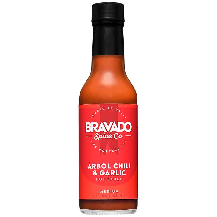 Bravado Spice Co. - Vente Sauces piquantes - Sauce piquante au chili et à l'ail Árbol (paquet de 6)3