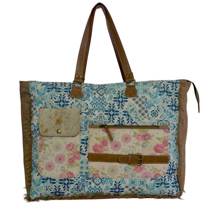 Hopofly Bags - Wholesale Weekender Bag - Women's - Canvas & Leather BagMulti Weekender Bag2