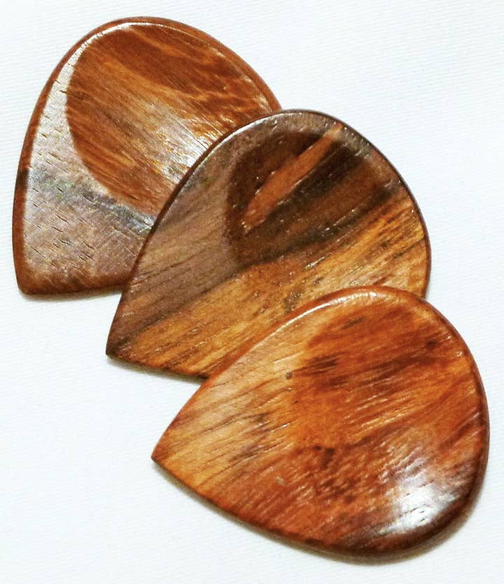 US Blues Artist Quality Guitar Picks - Wholesale Musical Instrument - GripWood Rosewood (Pack of 3 Picks)0