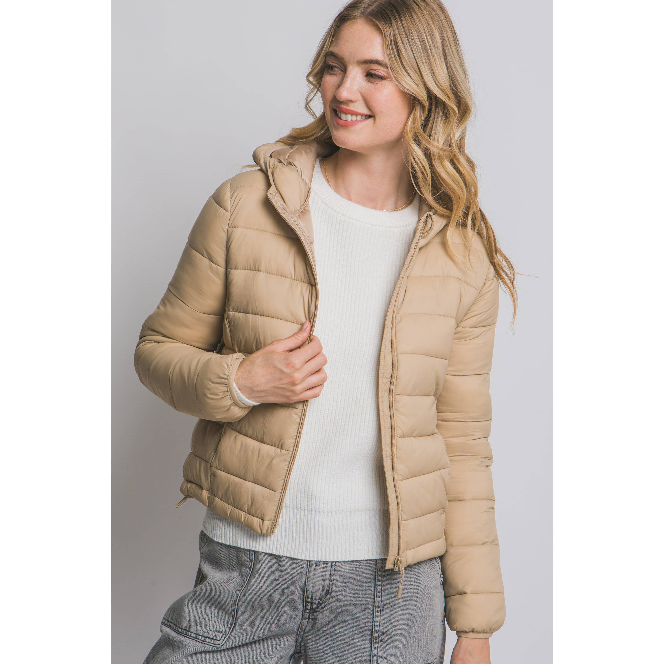 Style Up - Wholesale Puffer Jacket - Women's - Hooded Packable Puffer Jacket with Pouch19