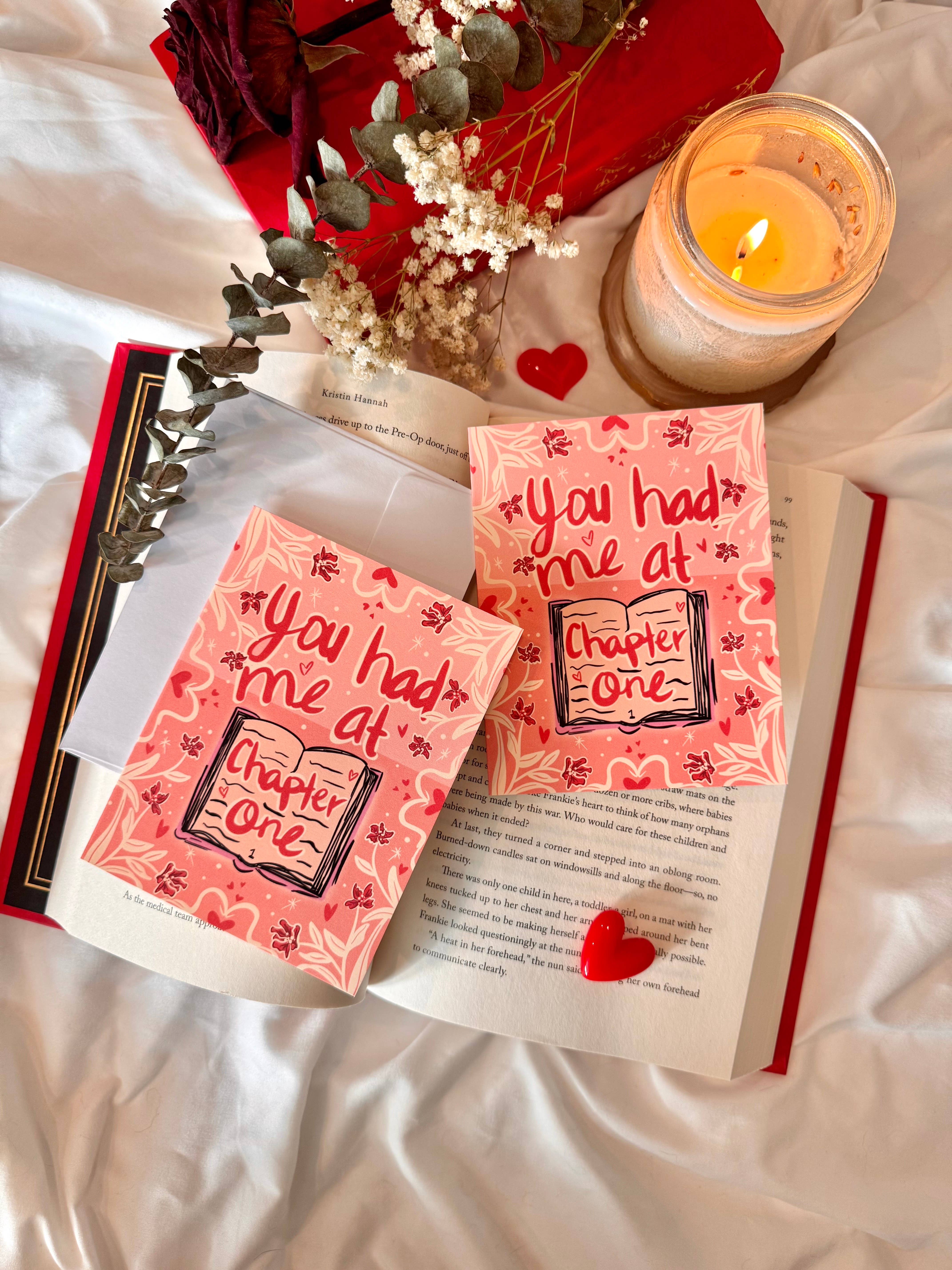 Arts By BooksNMae - Wholesale Love Card - You Had Me At Chapter One Bookish Greeting Card  1