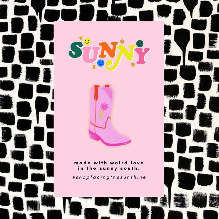 Pin Bota Cowgirl Rosa por atacado de Facing the Sunshine Stationery + Design