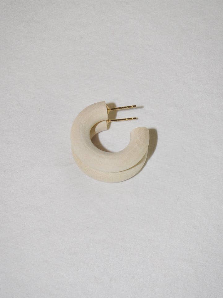 Chanel Ivory Mini Hoop for wholesale by BINKY AND LULU