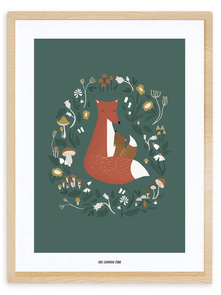 FOREST HAPPINESS - Affiche encadrée renard (P0291C) for wholesale by LILIPINSO