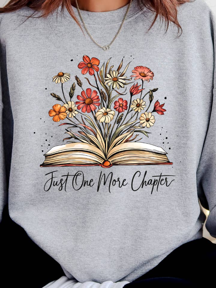 Kiki's Boutique - Wholesale Graphic Sweatshirt - Women's - Just One More Chapter Crewneck Sweatshirt1