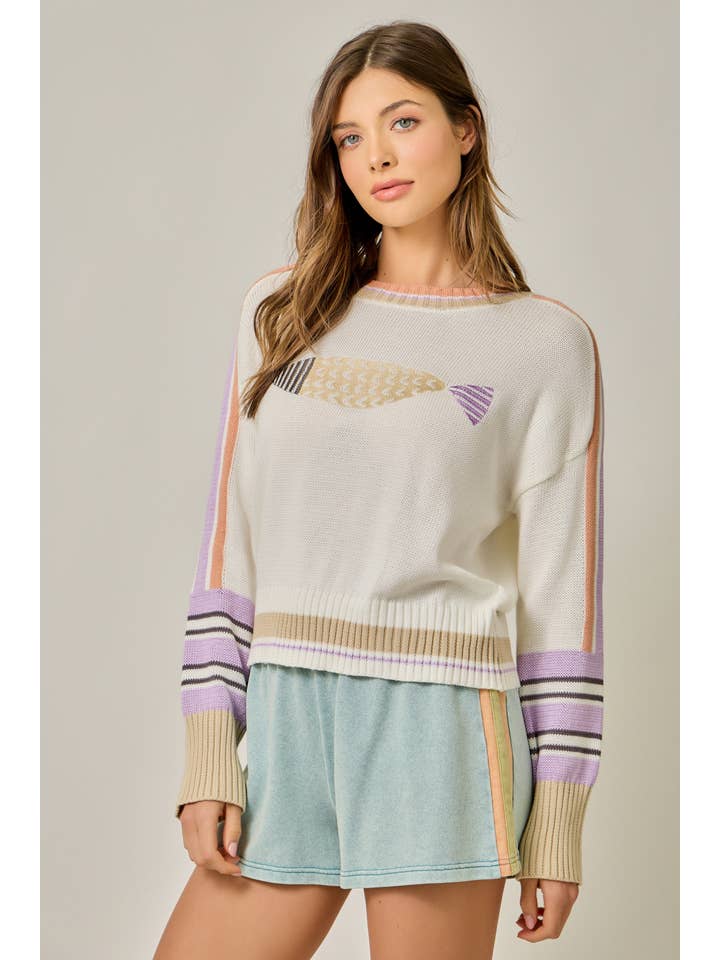 Mystree - Wholesale Knit Sweater - Women's - 61359 Color Block Pullover Sweater11