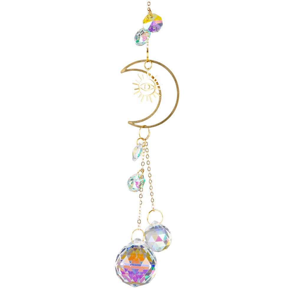 Benjamin International - Wholesale Suncatcher - Moon With Evil Eye Crystal Suncatcher1