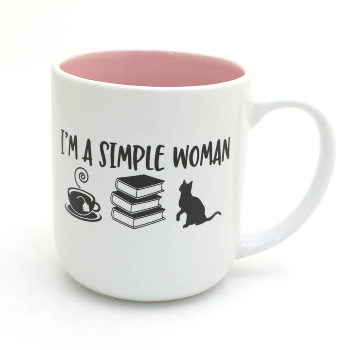 Lenny Mud - Wholesale Coffee Mug - Books, Cats and Tea, I'm a Simple Woman Mug